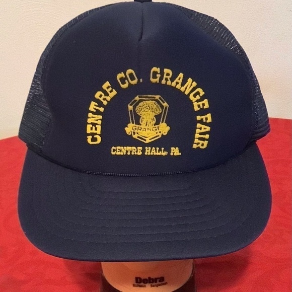 VINTAGE Centre Co. Grange Fair Blue Foam Hat Ball Cap Mesh Trucker SnapBack New! - Picture 2 of 6
